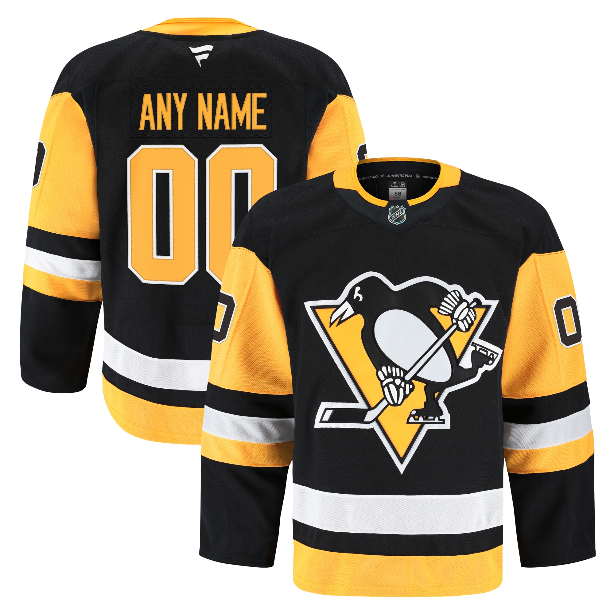 Pittsburgh Penguins Fanatics Home Pro Custom Jersey - Black