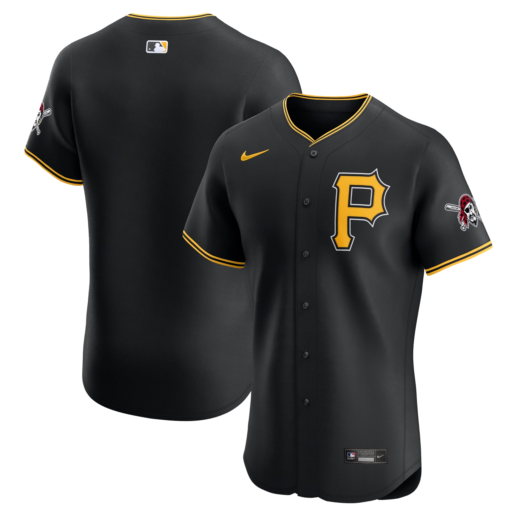 Pittsburgh Pirates Alternate Vapor Premier Elite Patch Jersey - Black
