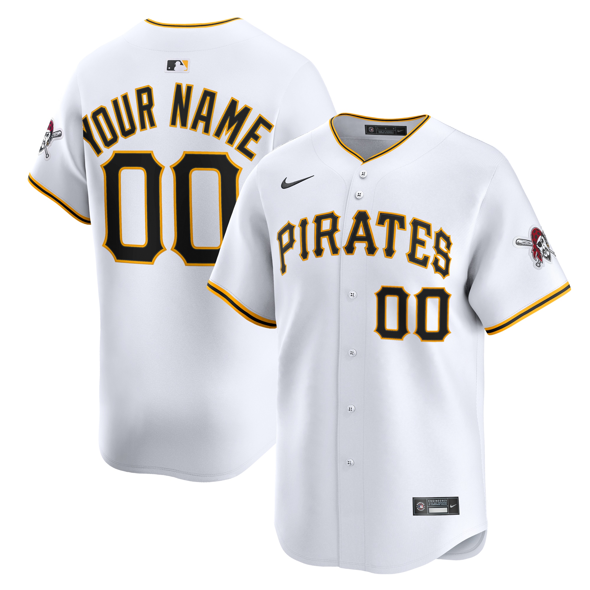 Pittsburgh Pirates Home Limited Custom Jersey - White