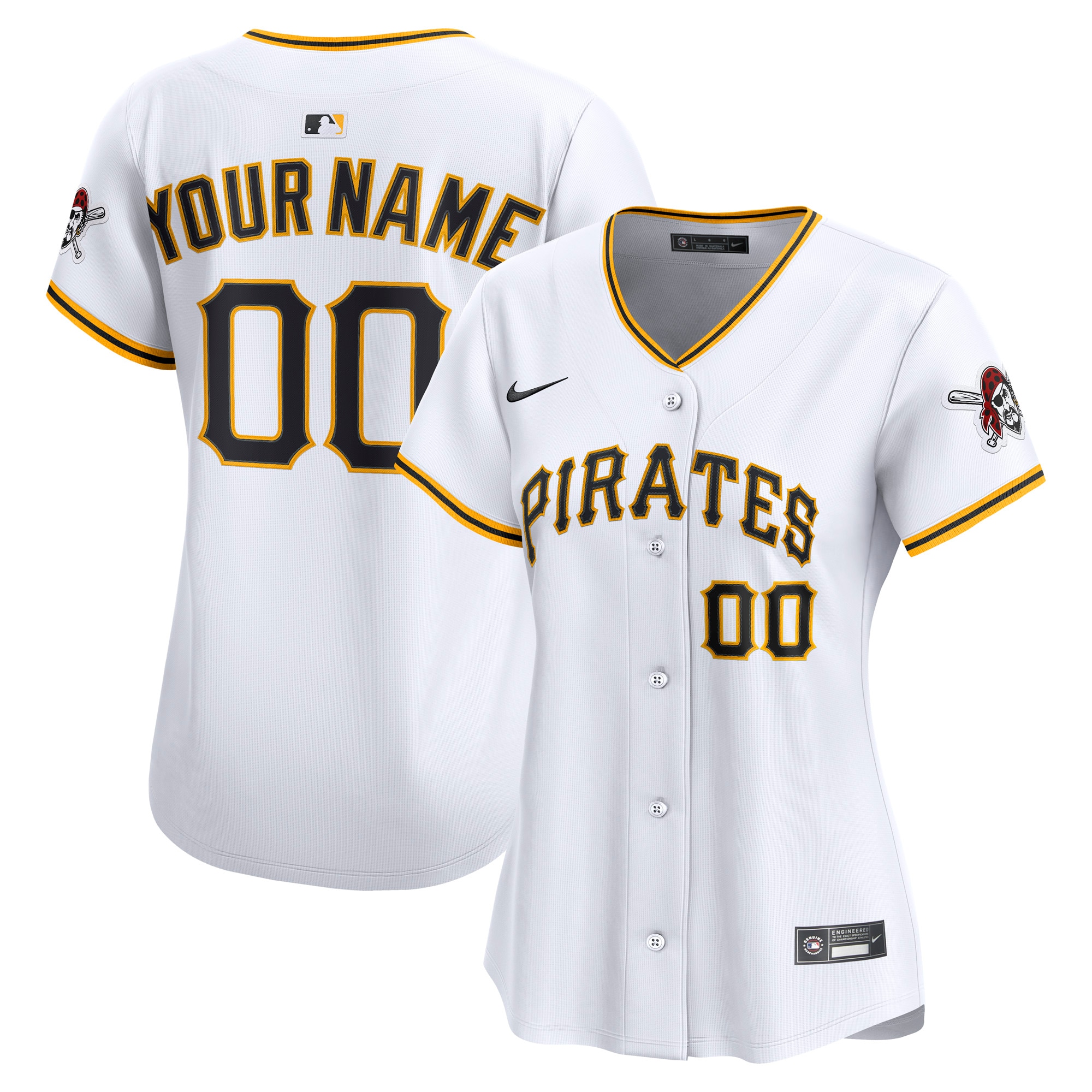 Pittsburgh Pirates Women's Home Limited Custom Jersey - White