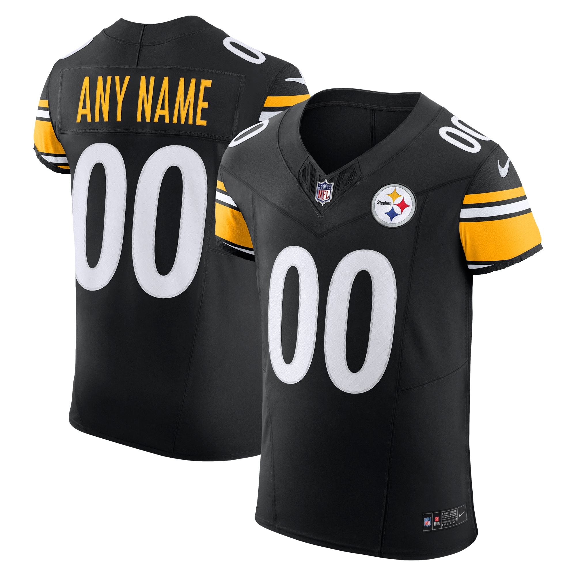 Pittsburgh Steelers Vapor F.U.S.E. Elite Custom Jersey - Black