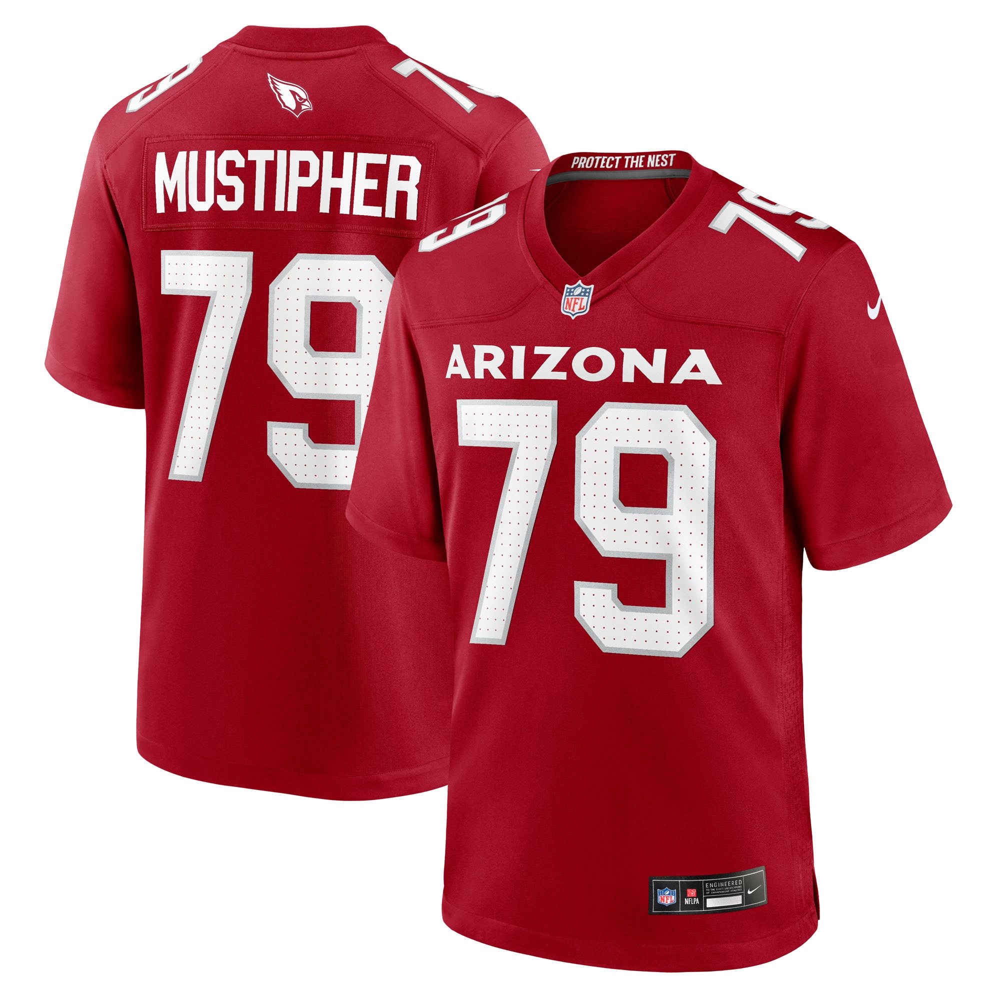PJ Mustipher Arizona Cardinals Team Game Jersey - Cardinal