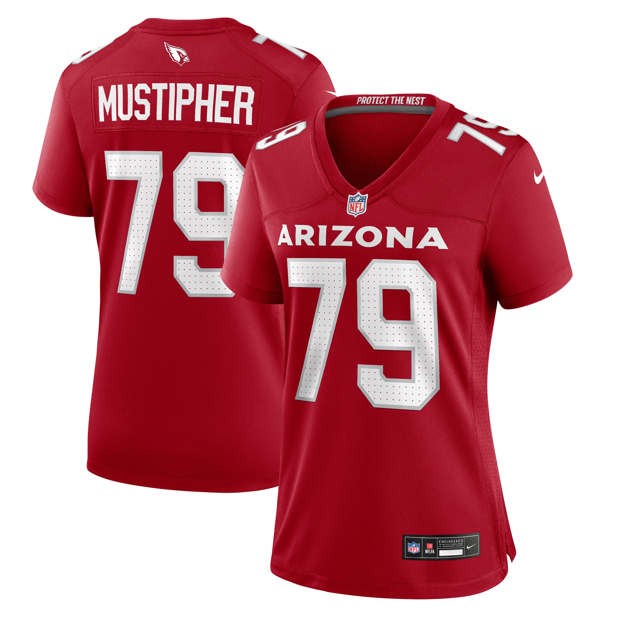 PJ Mustipher Arizona Cardinals Women's Team Game Jersey - Cardinal