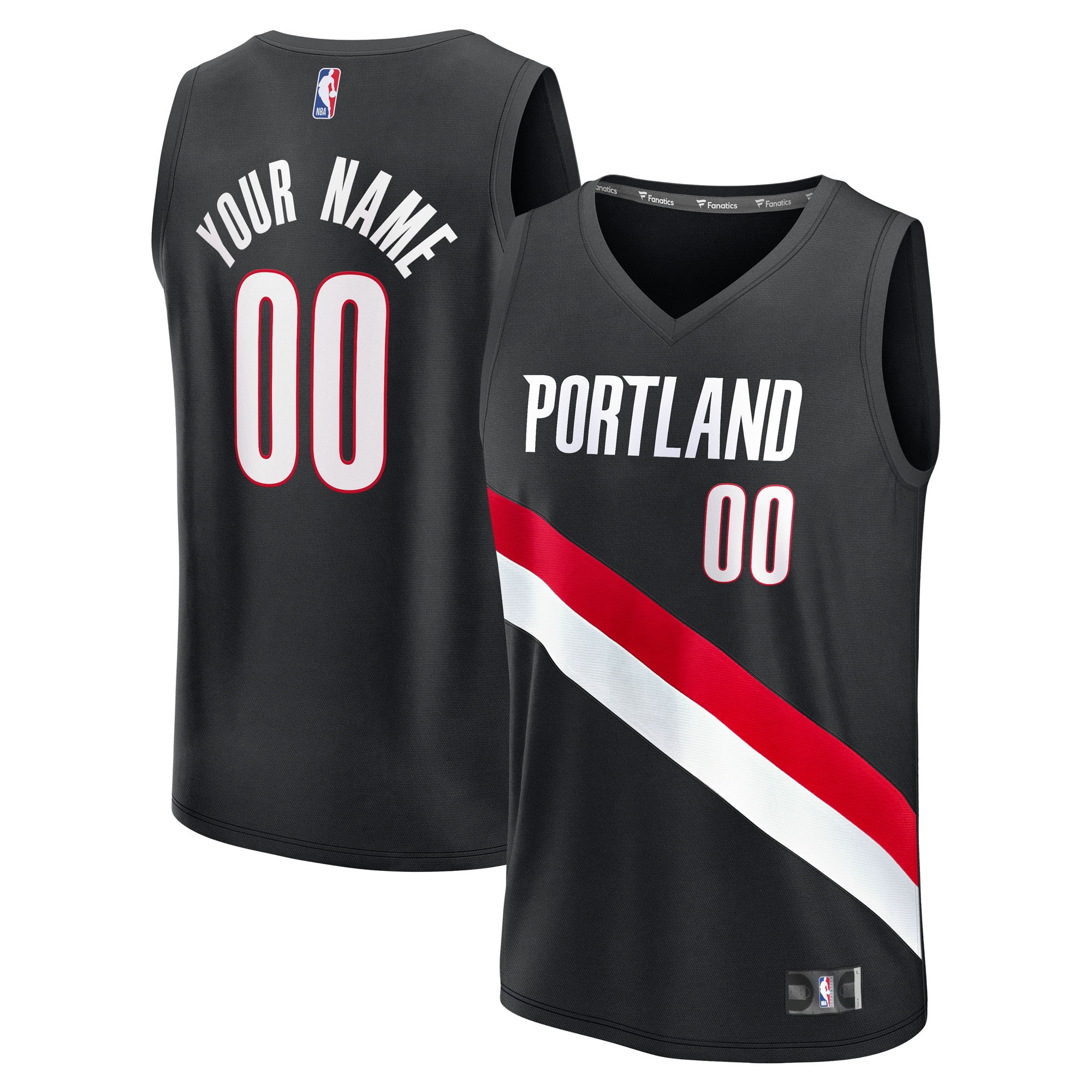 Portland Trail Blazers Fanatics Youth Fast Break Custom Jersey - Icon Edition - Black