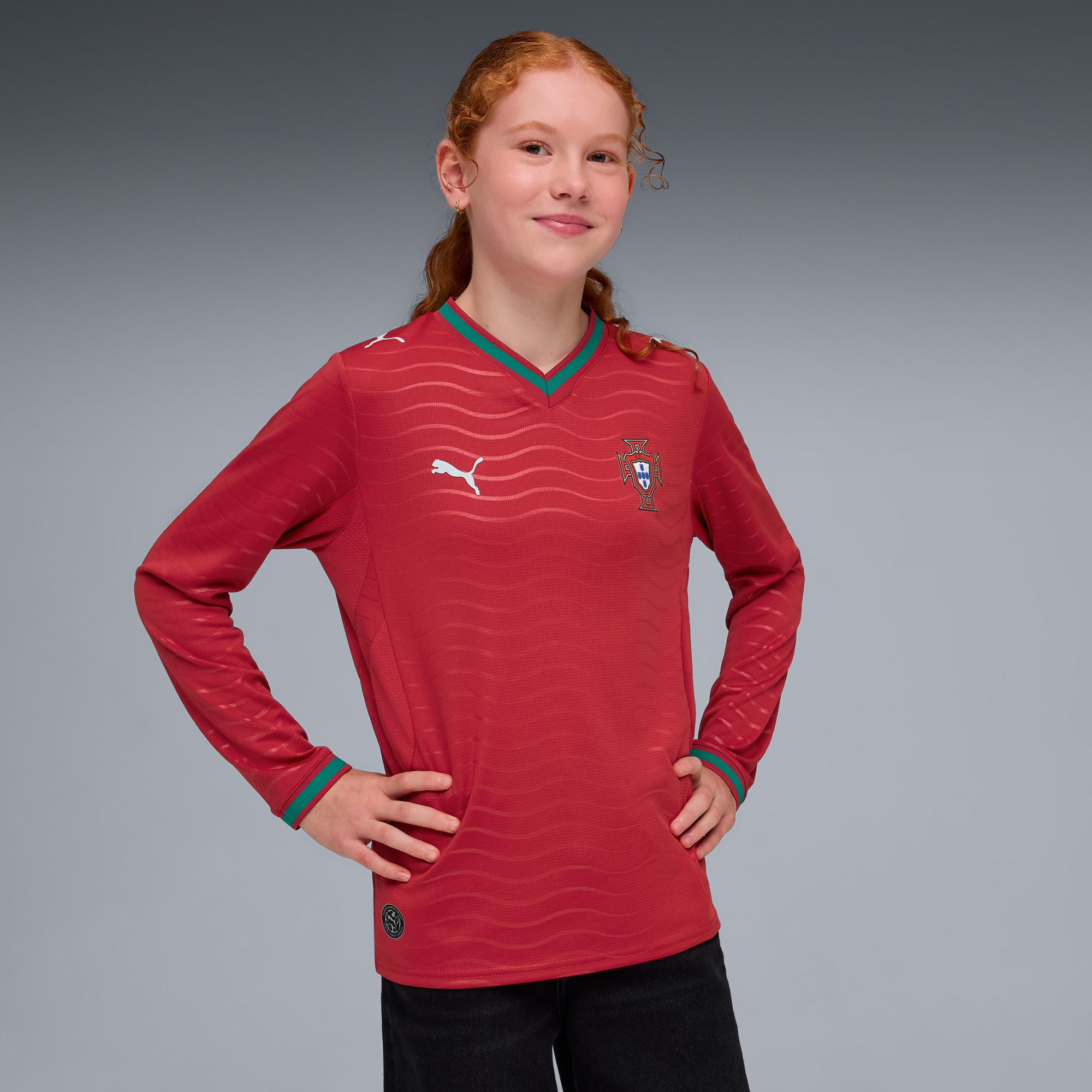 Portugal National Team Puma Youth 2026 Home Long Sleeve Jersey - Red