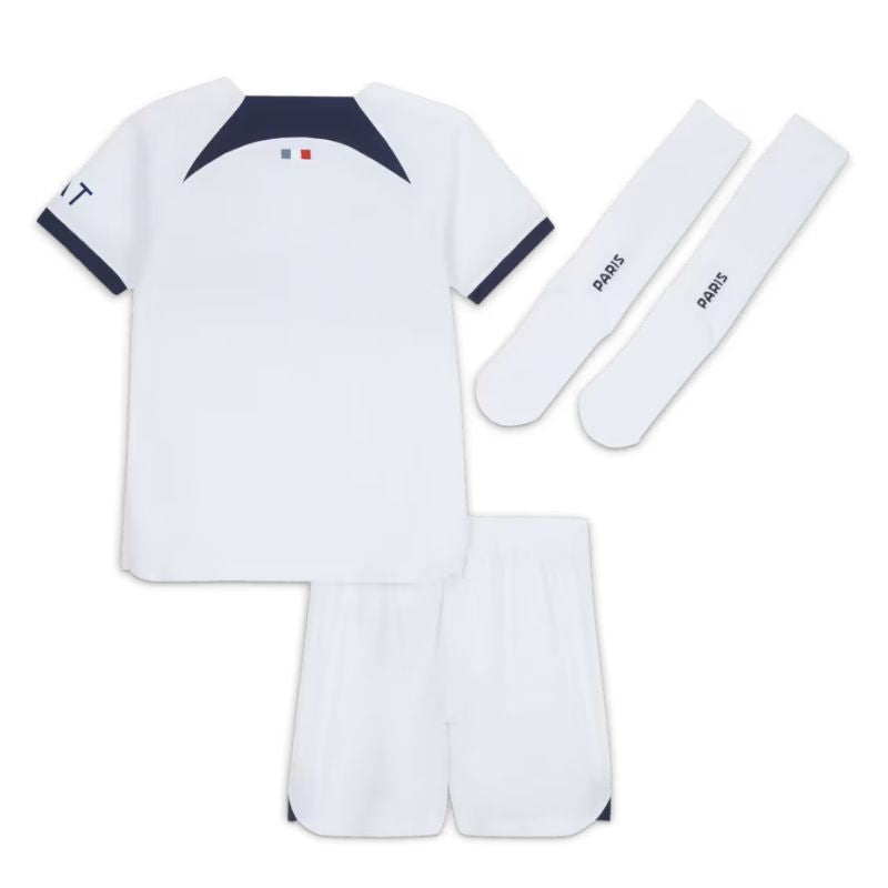 Alternative view of PSG Kids Away Kit 2023-24 - Premium White Full Set #1 Fan Gear