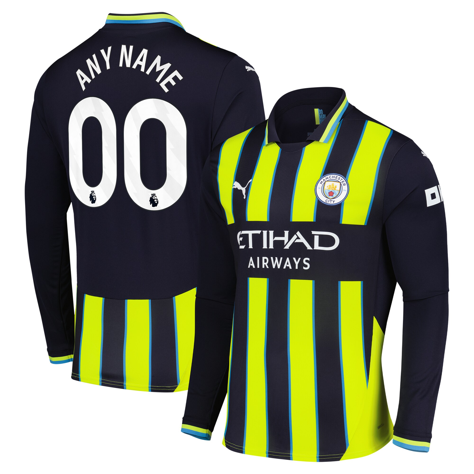 Puma Man City 2024-25 Third Kit - Navy & Volt Long Sleeve