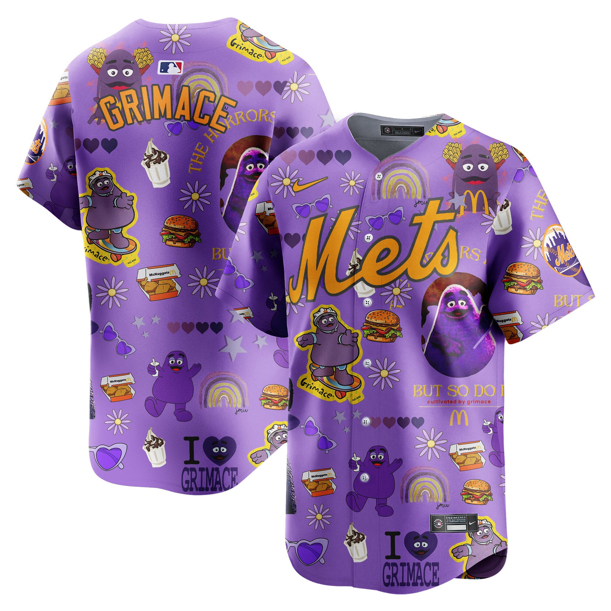 purple limited Nike Mets Grimace Jersey - Nike Mets Grimace Purple