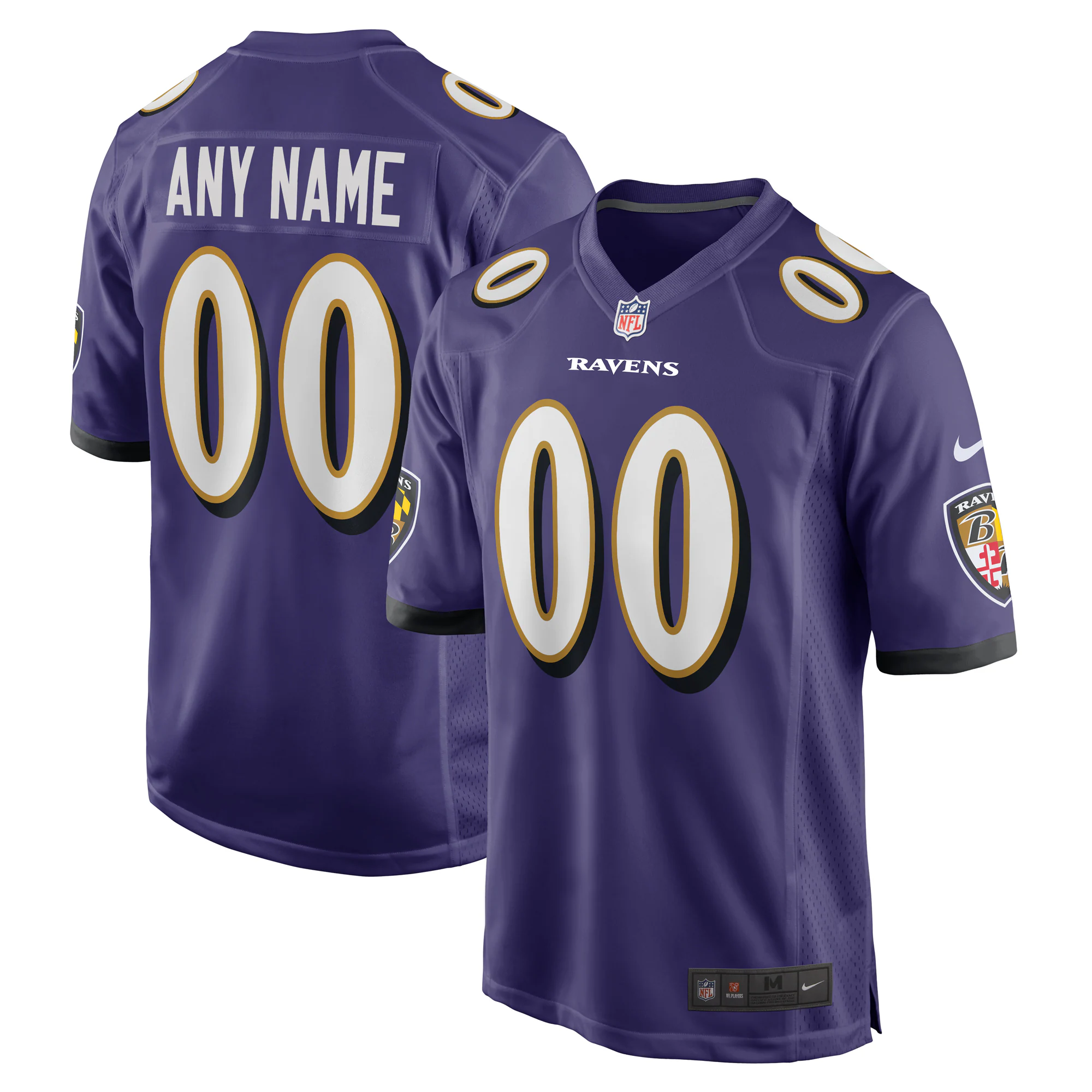 Purple Ravens Custom Jersey nike - Nike Purple Ravens Custom Jersey