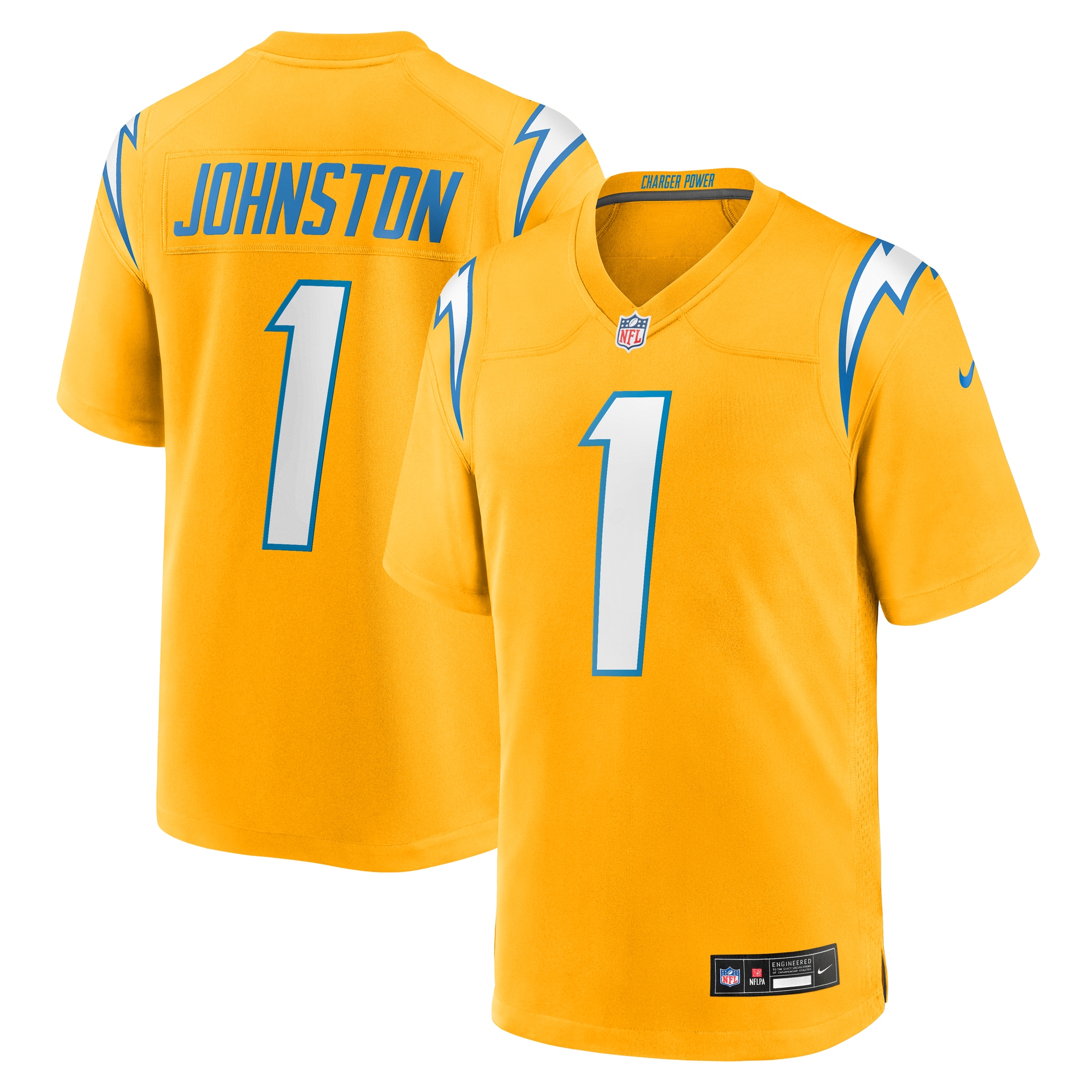 Quentin Johnston Los Angeles Chargers Alternate Charger Power Game Player Jersey