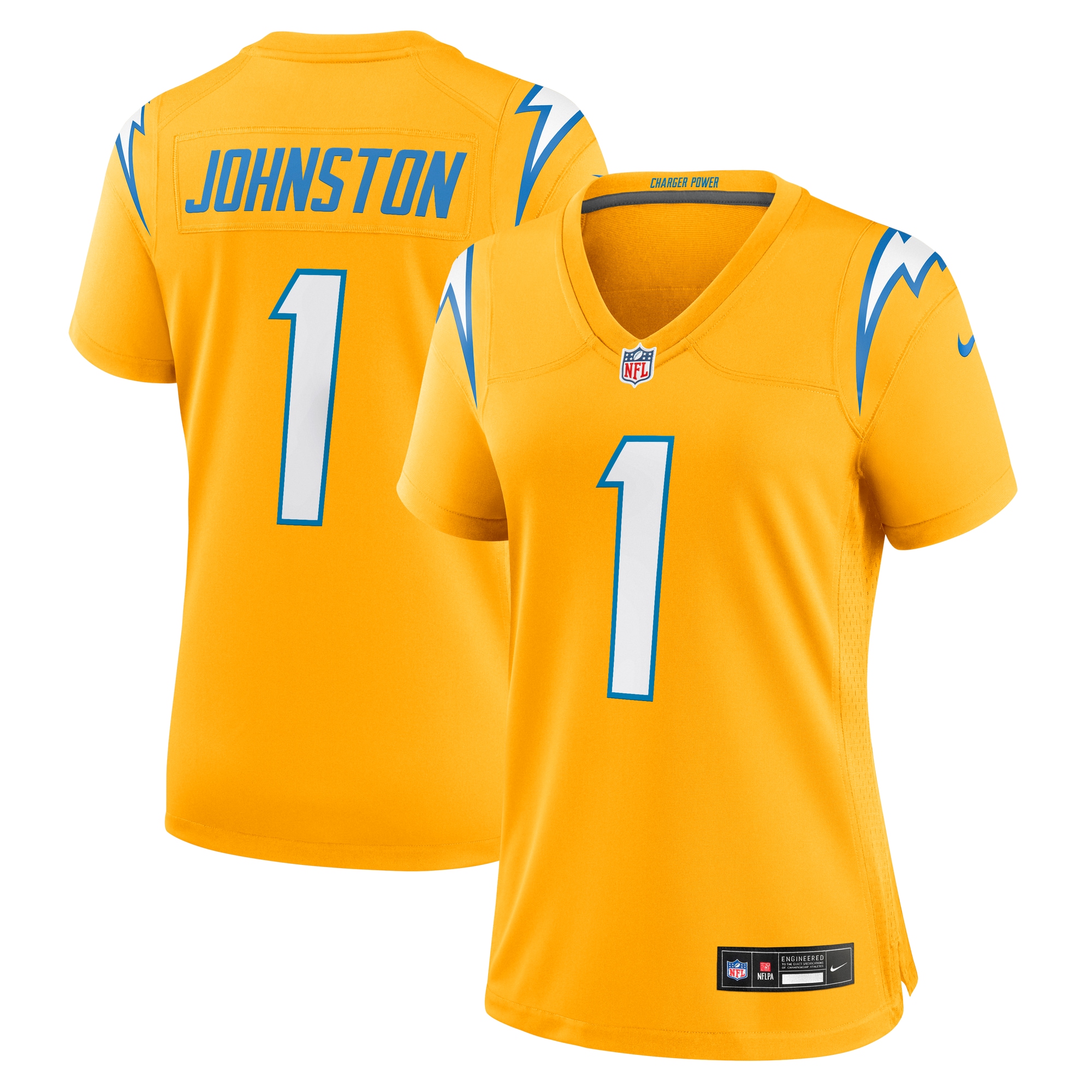Quentin Johnston Los Angeles Chargers Women's Alternate Charger Power Game Jersey