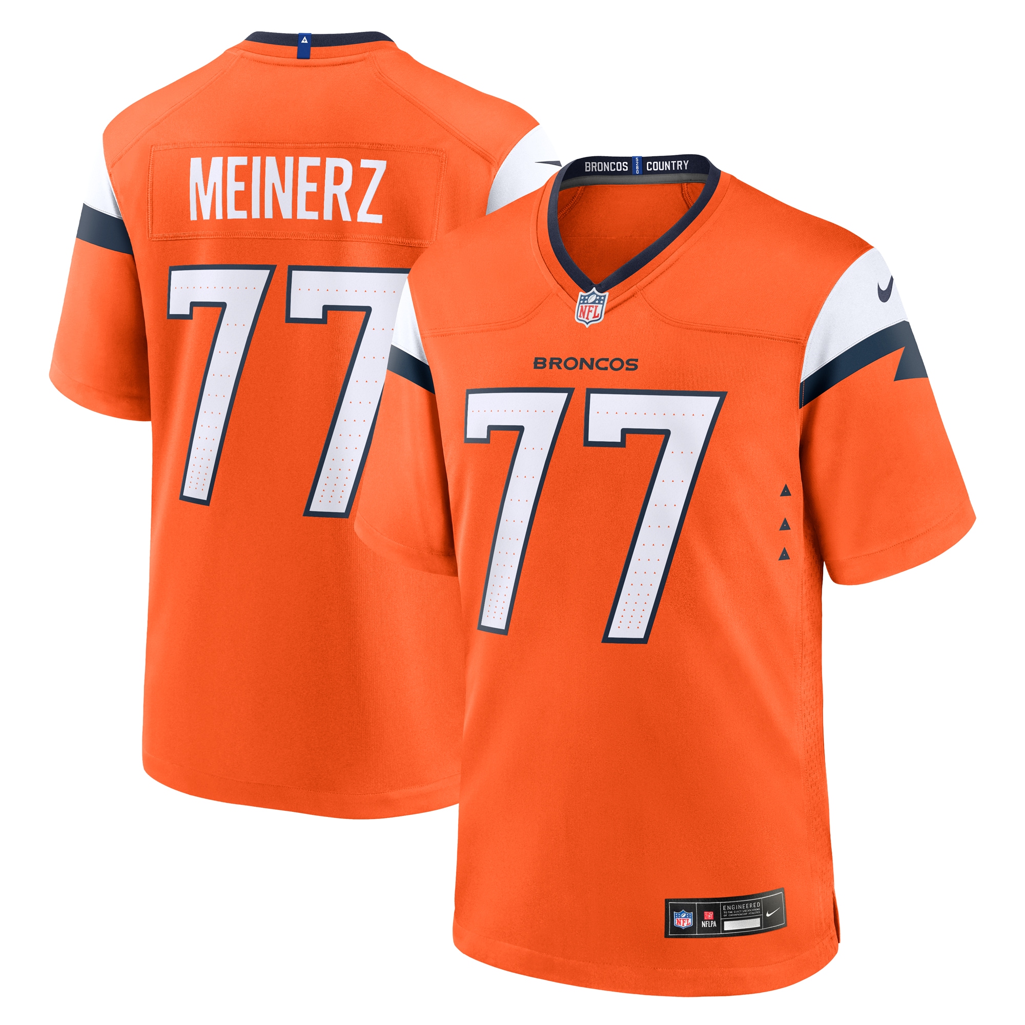 Quinn Meinerz Denver Broncos Team Game Jersey - Orange
