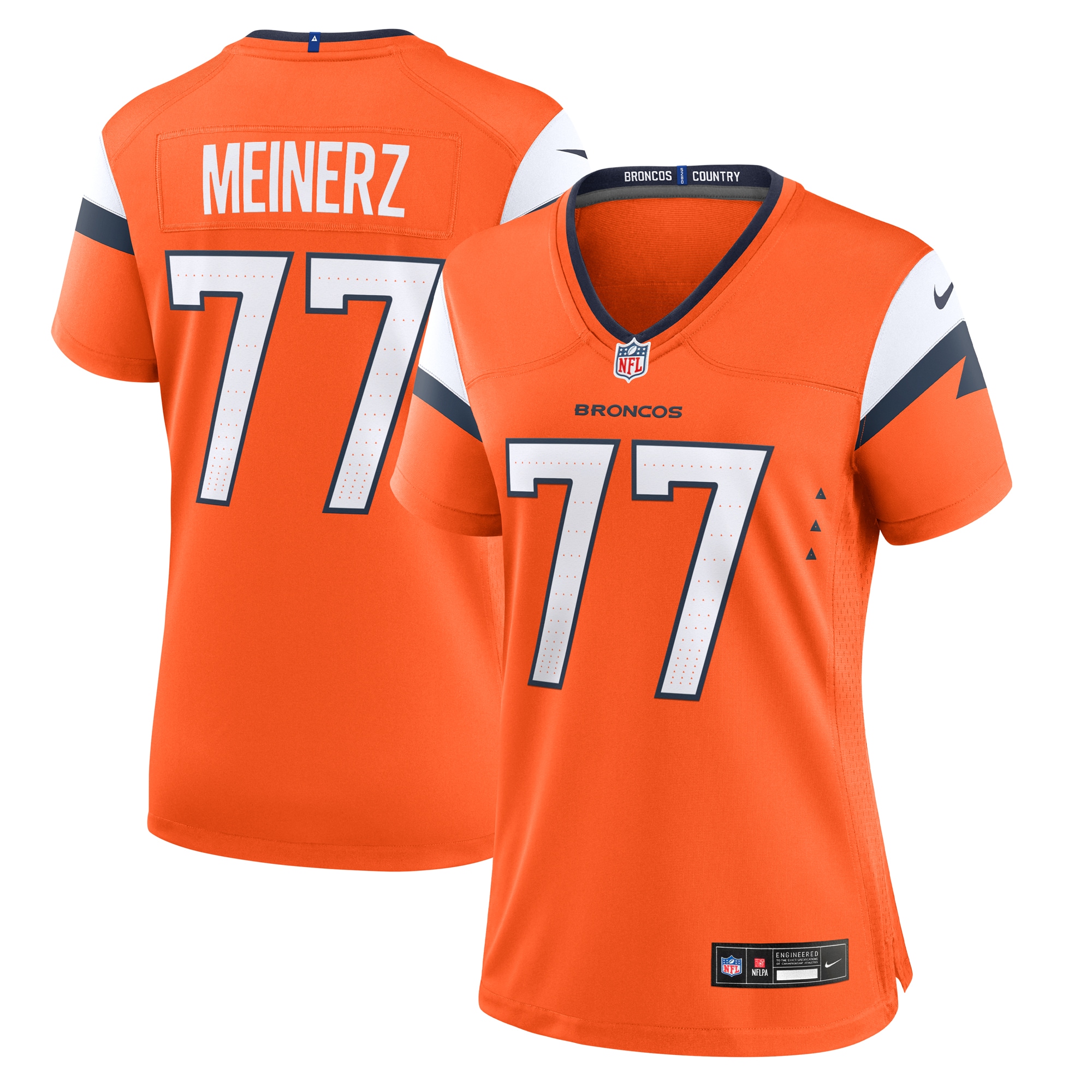 Quinn Meinerz Denver Broncos Women's Team Game Jersey - Orange