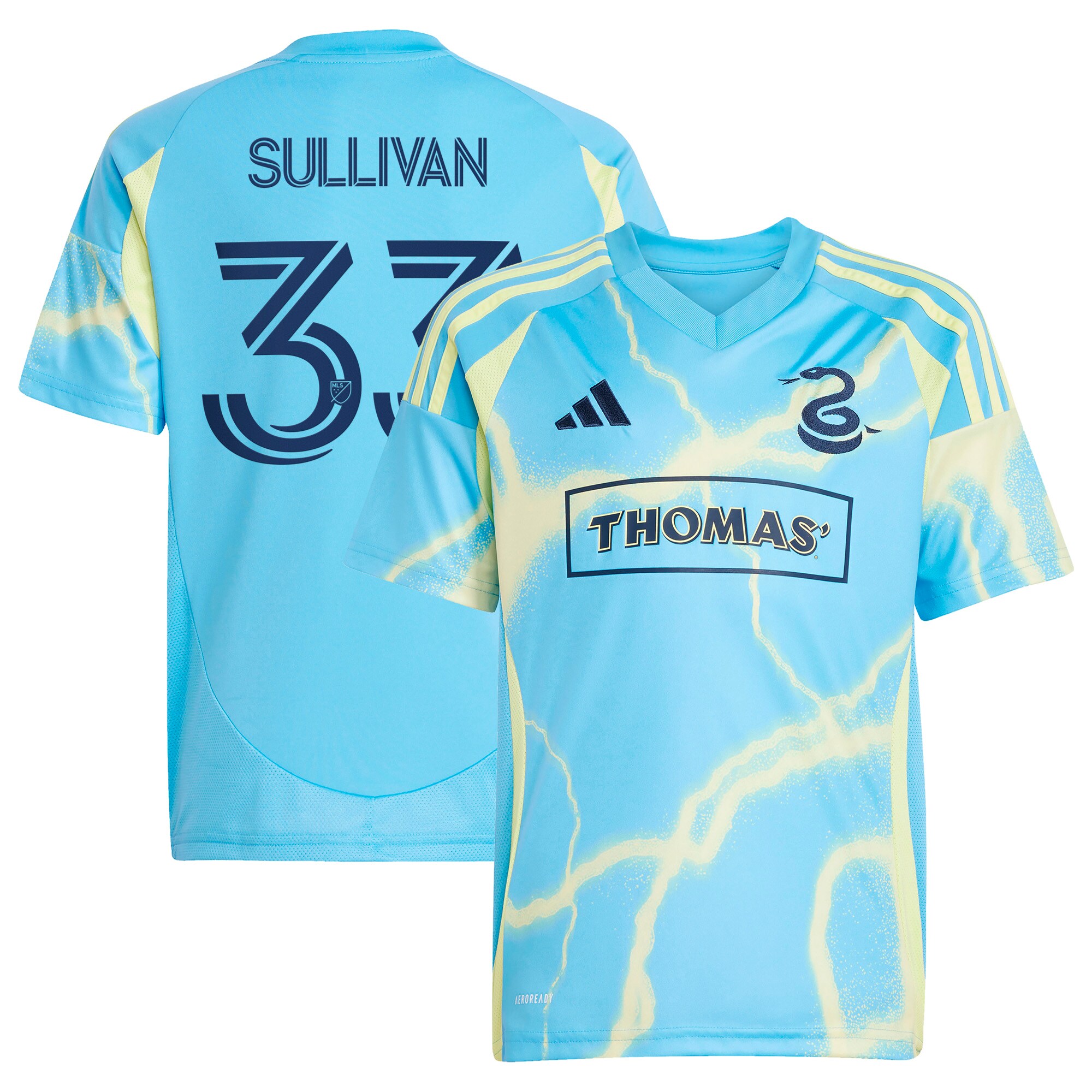 Quinn Sullivan Philadelphia Union Youth 2025 The Voltage Kit Player Jersey - Blue