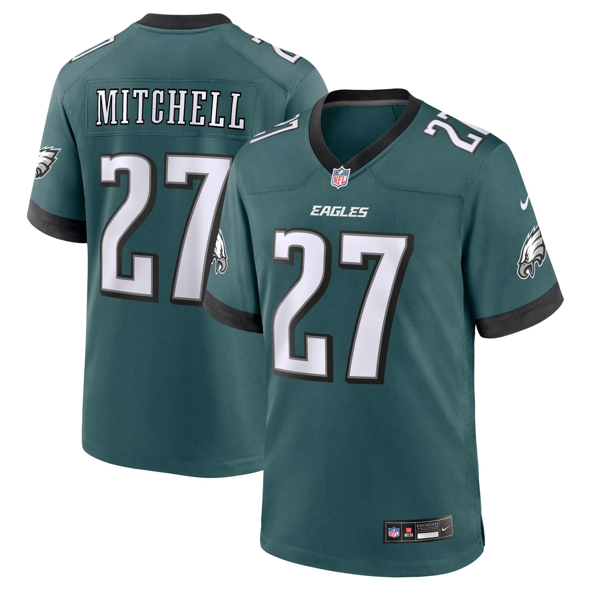 Quinyon Mitchell Philadelphia Eagles Player Game Jersey - Midnight Green