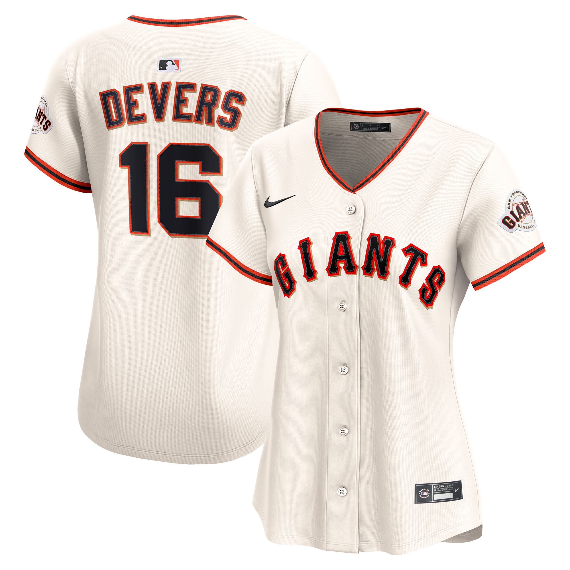 Rafael Devers San Francisco Giants Women's Home Limited Player Jersey - Cream
