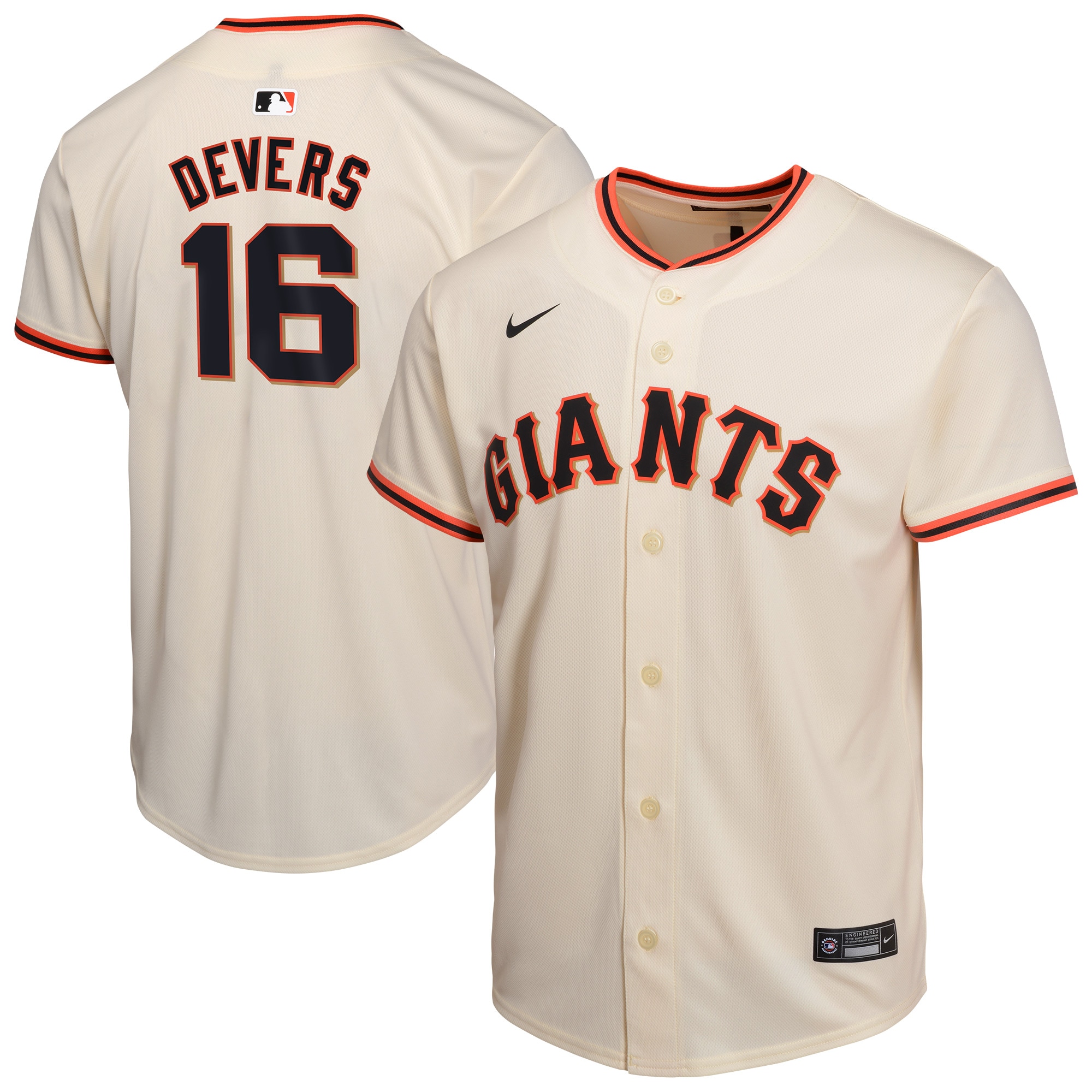 Rafael Devers San Francisco Giants Youth Home Player Game Jersey - Cream