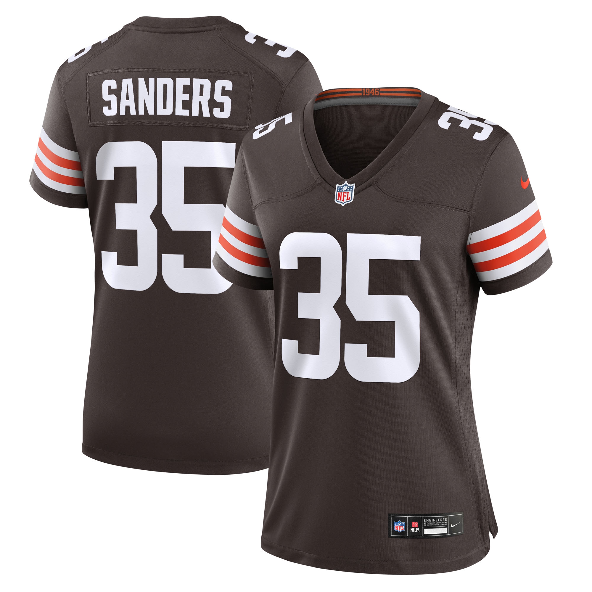 Raheim Sanders Cleveland Browns Women's Team Game Jersey - Brown