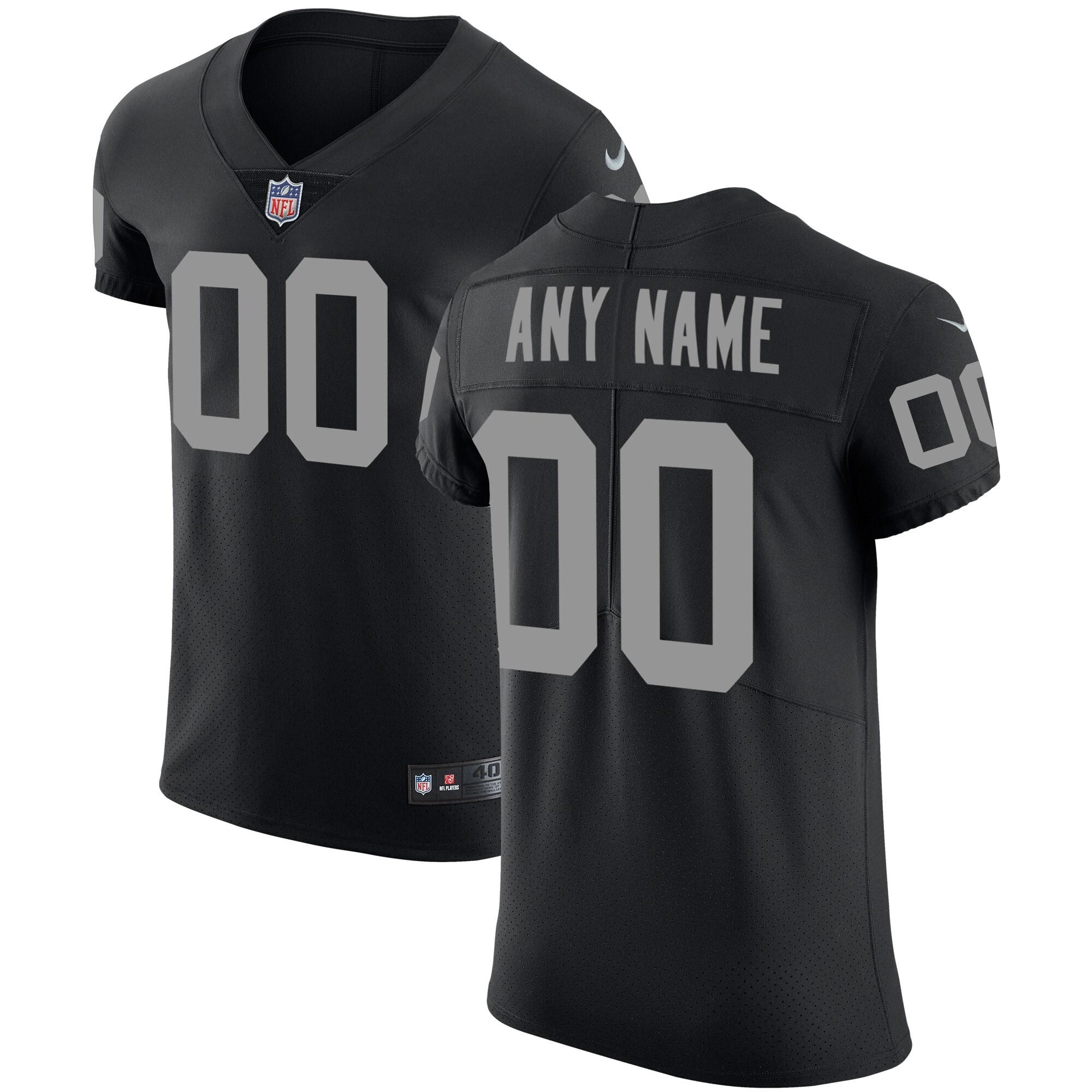 Raiders Black Silver Jersey - Nike Raiders Black & Silver Custom