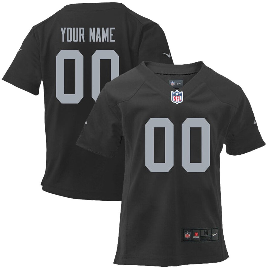 Raiders Black Youth Jersey - Raiders Black Youth Custom Jersey - Nike