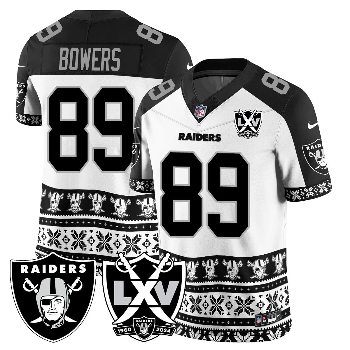 Raiders Bowers Ugly Jersey - Nike Raiders Bowers #89 Ugly Sweater
