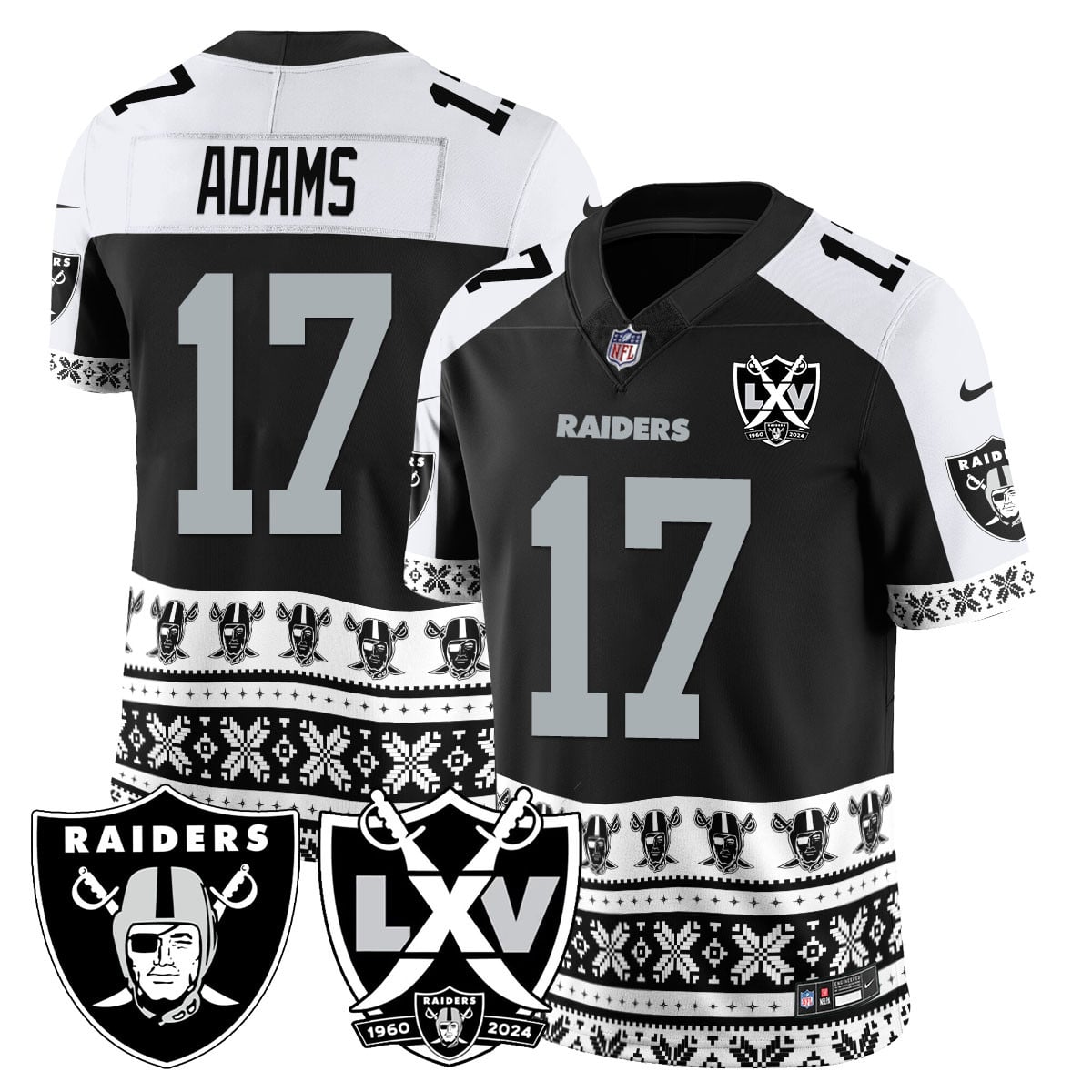 Alternative view of Raiders Bowers Ugly Jersey - Nike Raiders Bowers #89 Ugly Sweater