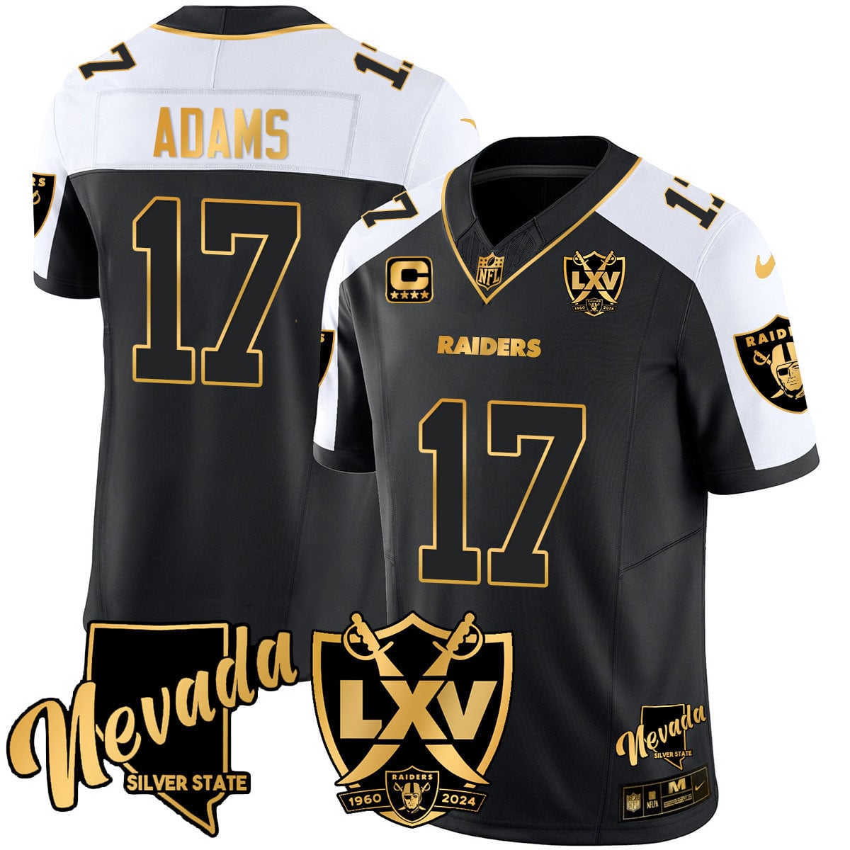 Alternative view of Raiders Crosby #98 Nevada - Nike Jersey - Black/Gold Edition