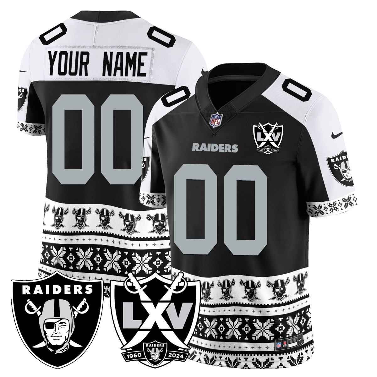 Alternative view of Raiders Gray Holiday Jersey - Nike - Personalized NFL Gear