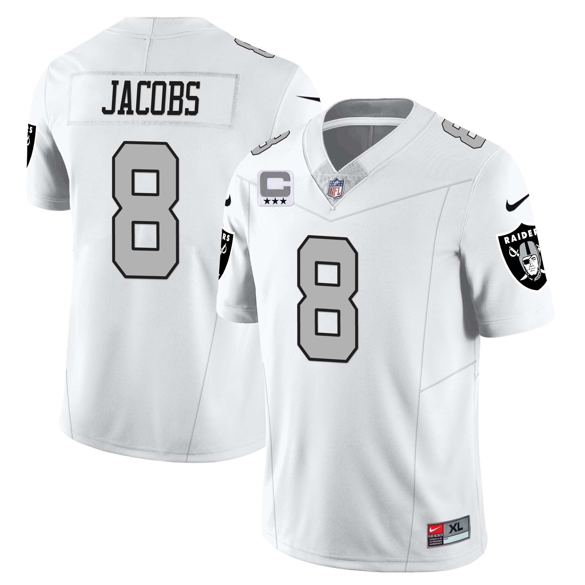 Raiders Jacobs #8 White Jersey - Nike - NFL Authentic Gear