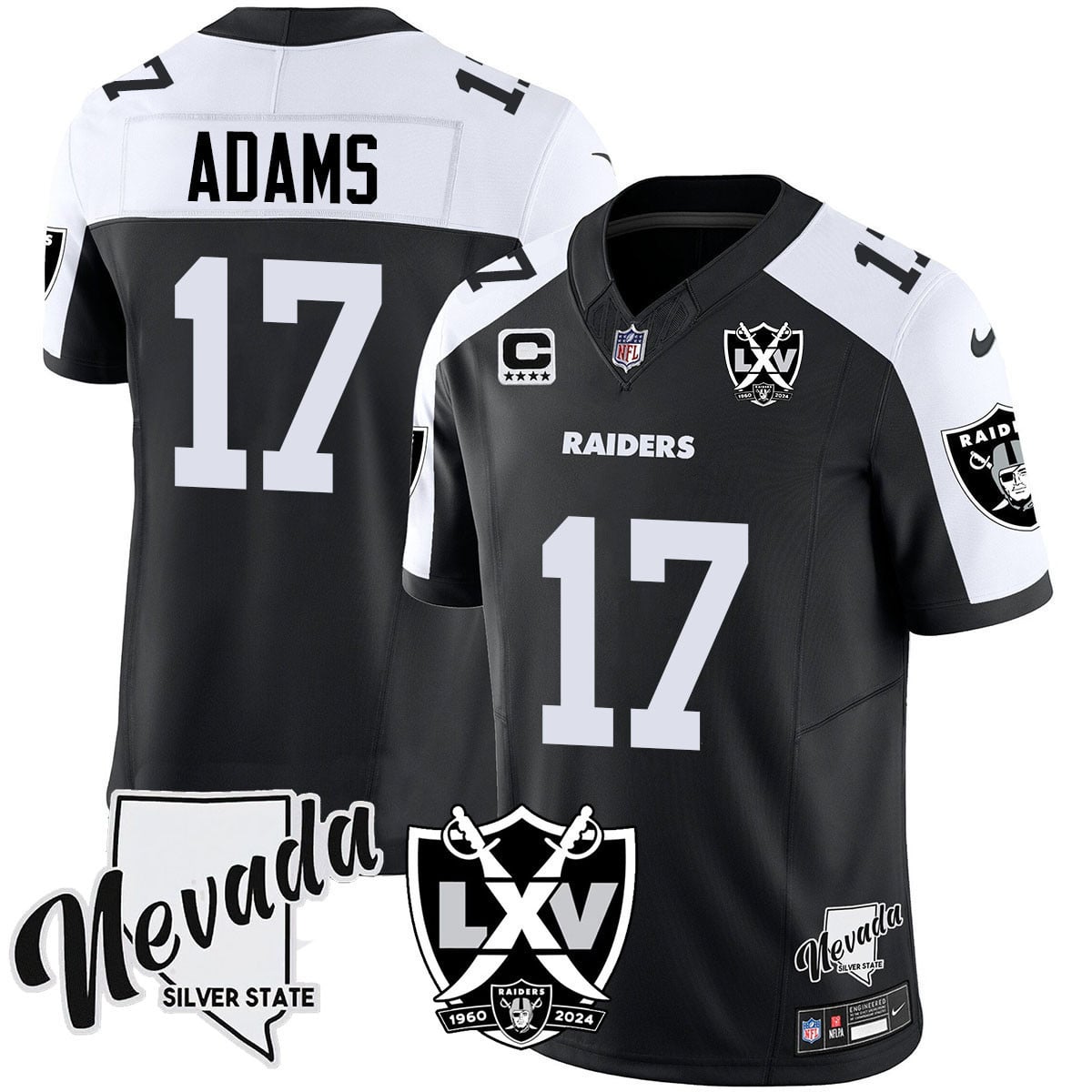 Alternative view of Raiders Jeanty #2 Jersey - Nike Raiders Jeanty #2 Black Jersey