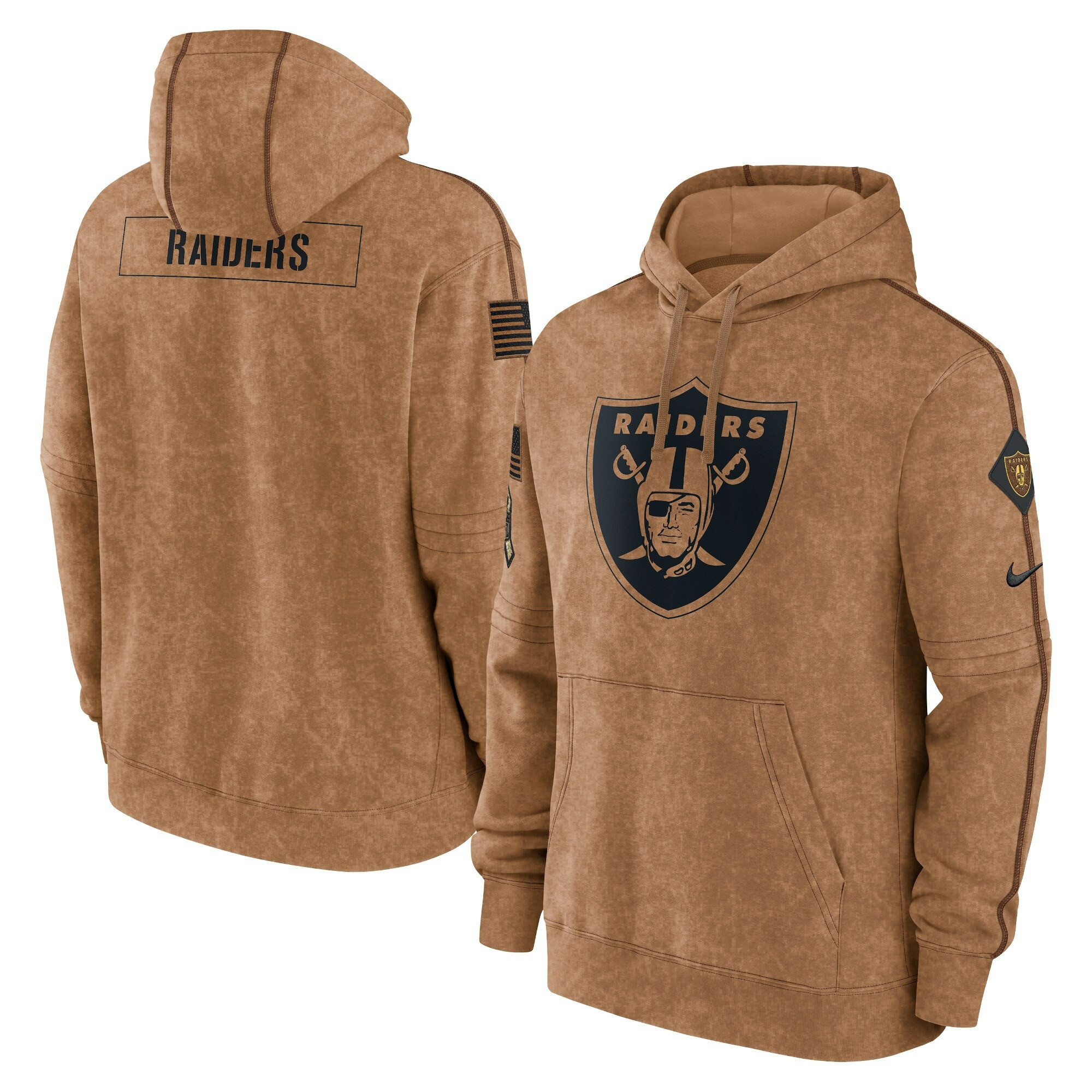 Alternative view of Raiders Mineral Wash Hoodie - Nike - Vintage Brown