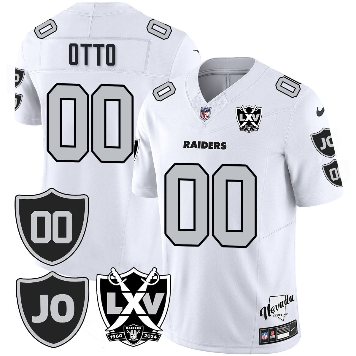 Raiders Otto #00 White Jersey - Nike Las Vegas