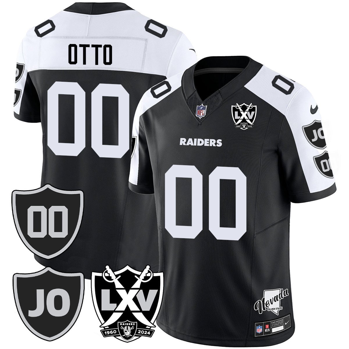 Alternative view of Raiders Otto #00 White Jersey - Nike Las Vegas
