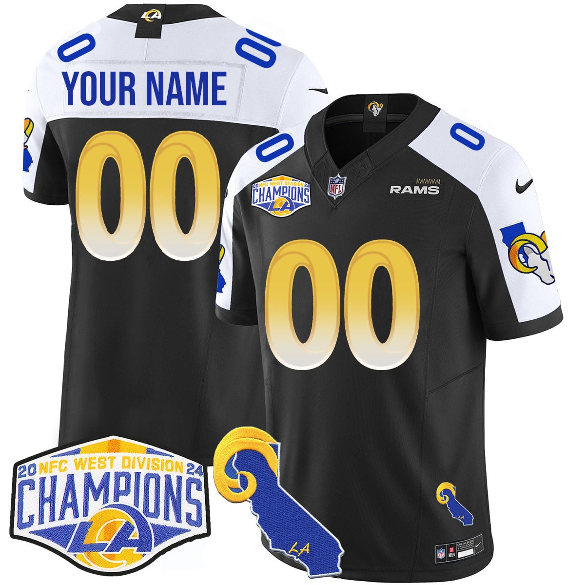 Rams Black Jersey 2024 - Nike Rams Black Jersey - 2024 Champions