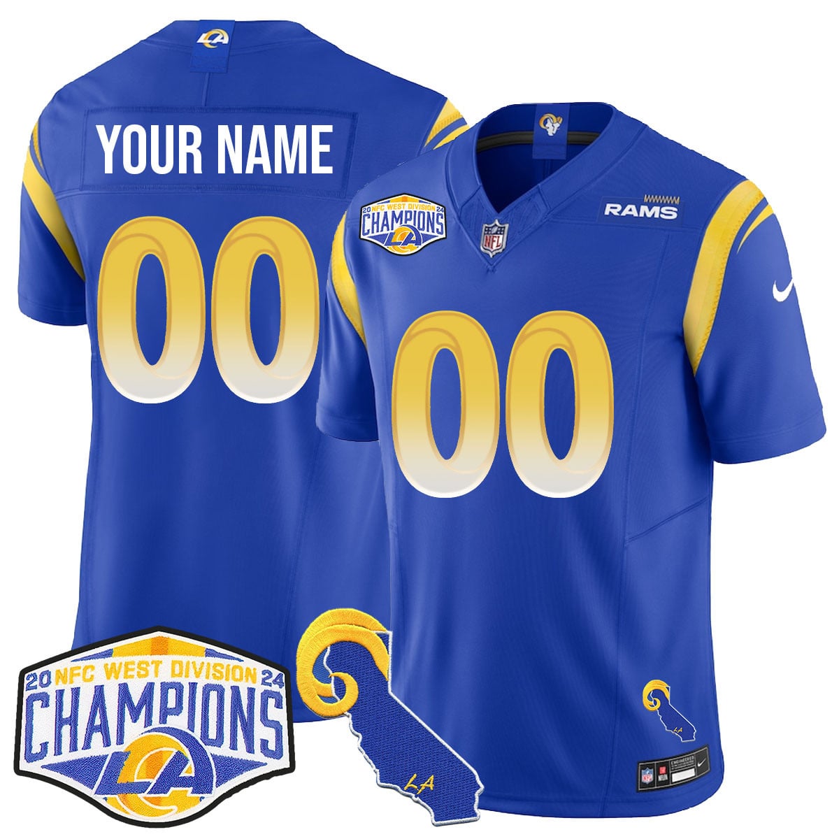 Alternative view of Rams Black Jersey 2024 - Nike Rams Black Jersey - 2024 Champions