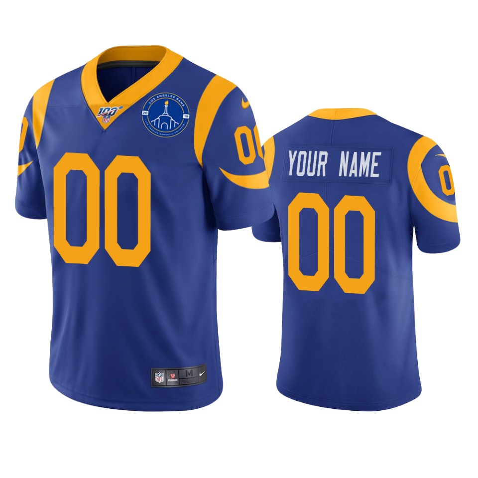 Rams Blue Throwback Custom Jersey - Nike - Personalized