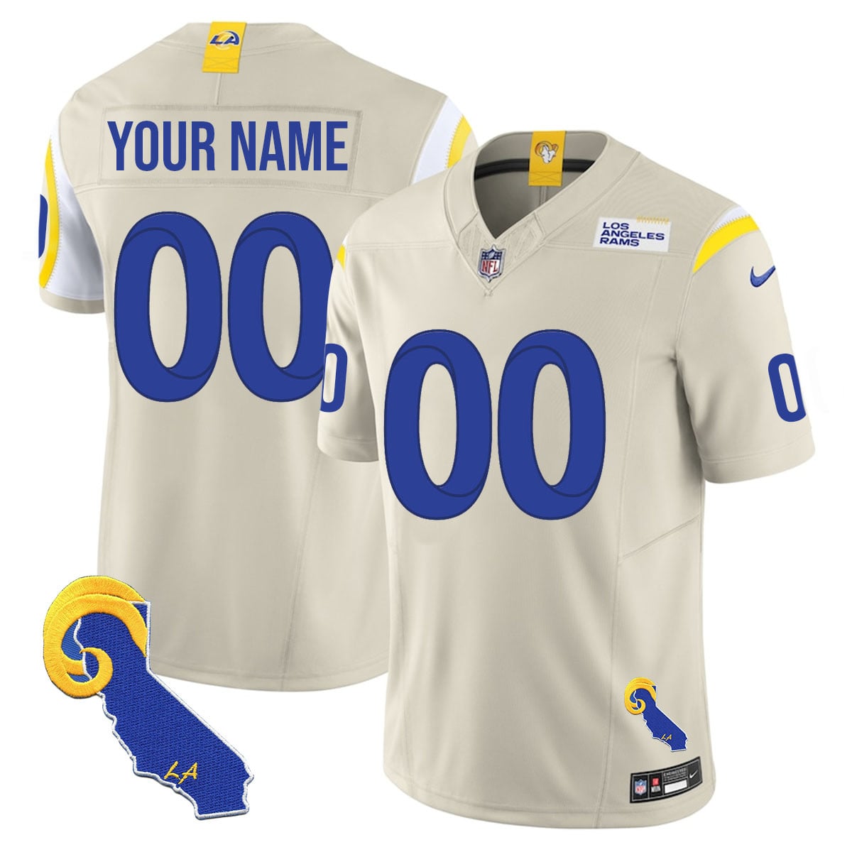 Rams Bone White Jersey - Nike Rams Bone White Custom Jersey