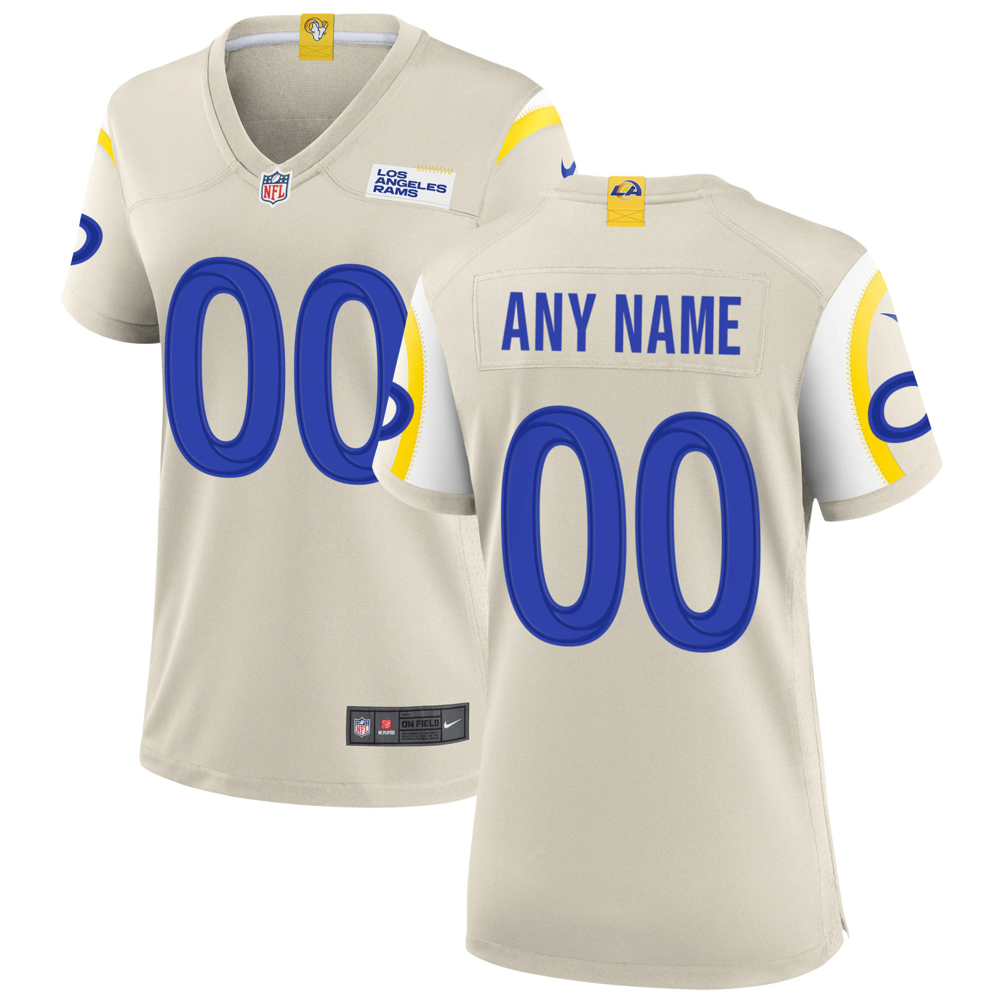 Rams Cream Custom Jersey - Nike - Personalize Your Game!