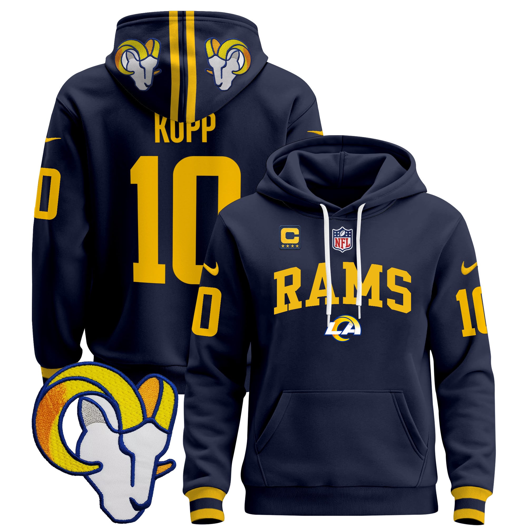 Alternative view of Rams Dunald #99 Navy Hoodie - Nike - NFL Apparel