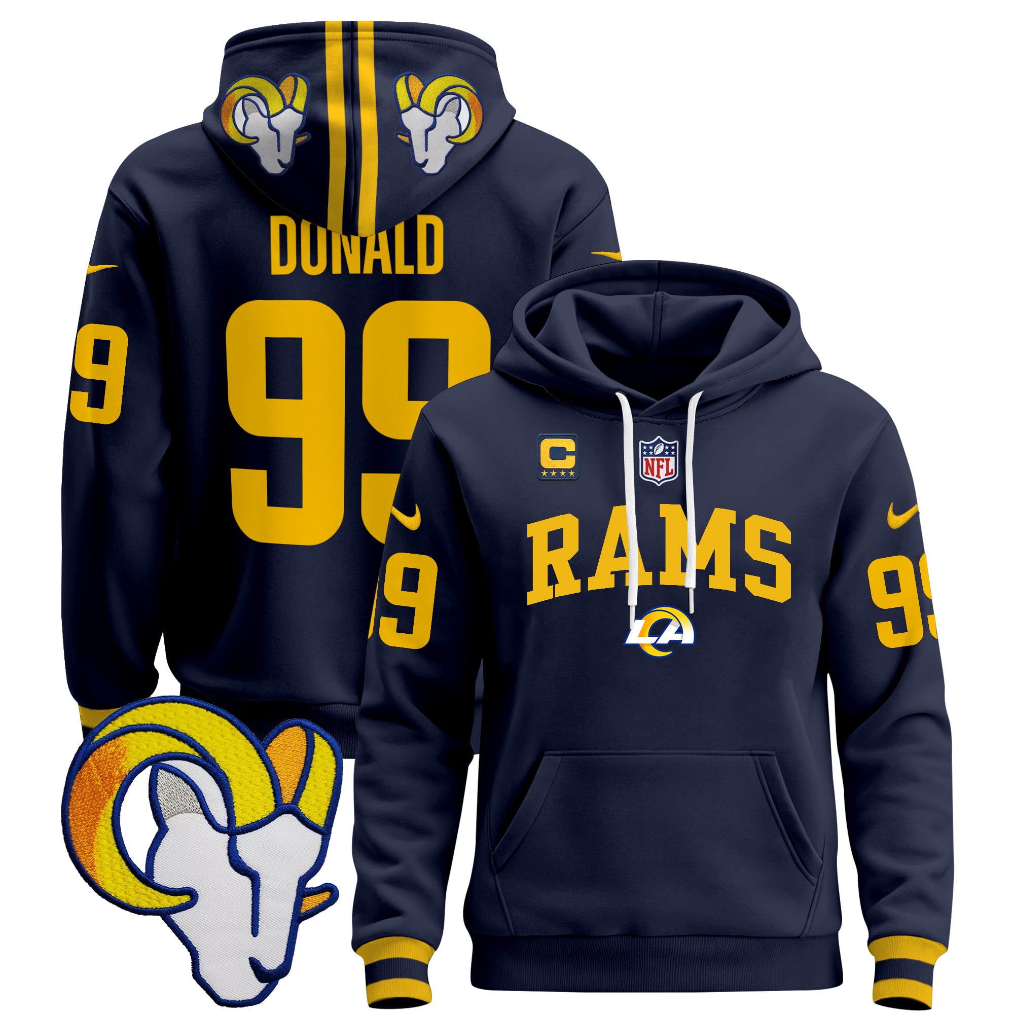 Rams Dunald #99 Navy Hoodie - Nike - NFL Apparel