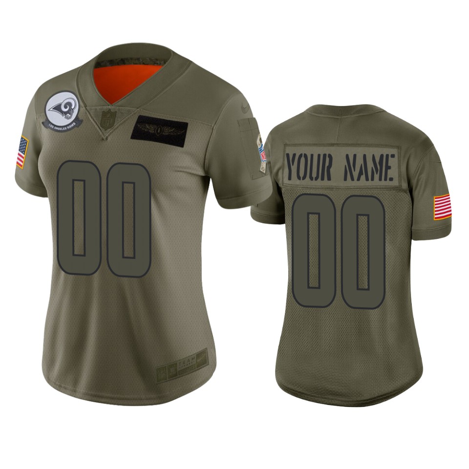 Rams Olive Custom Jersey - Nike - Salute to Service