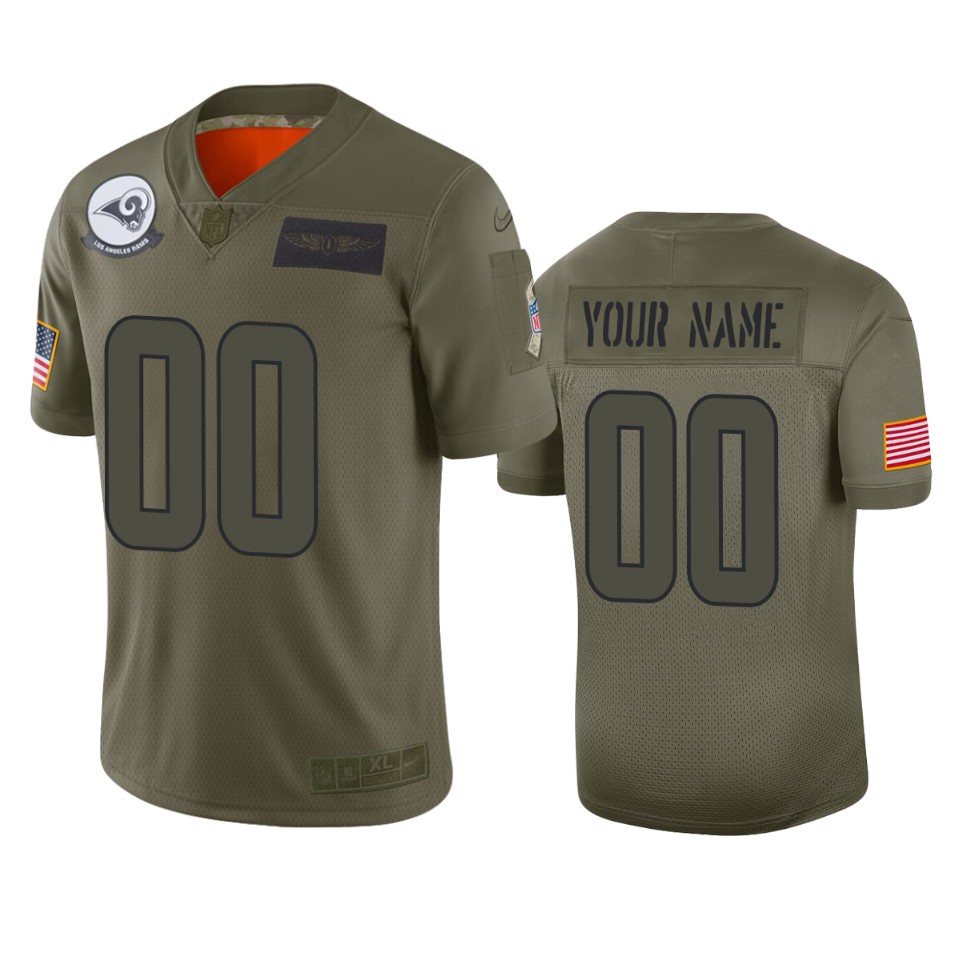 Rams Olive Salute Custom Jersey - Nike Rams Olive Salute to Service