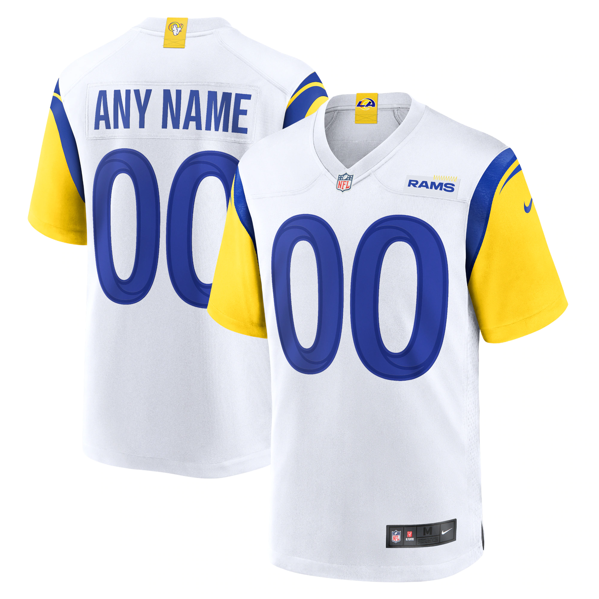 Rams White Blue Custom Jersey - Nike Rams White & Blue Custom Jersey