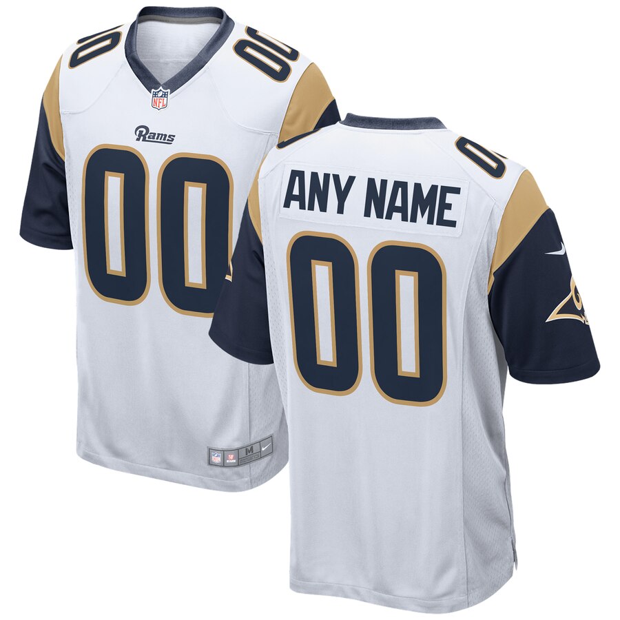 Rams White Navy Custom Jersey - Nike Rams White & Navy Custom Jersey