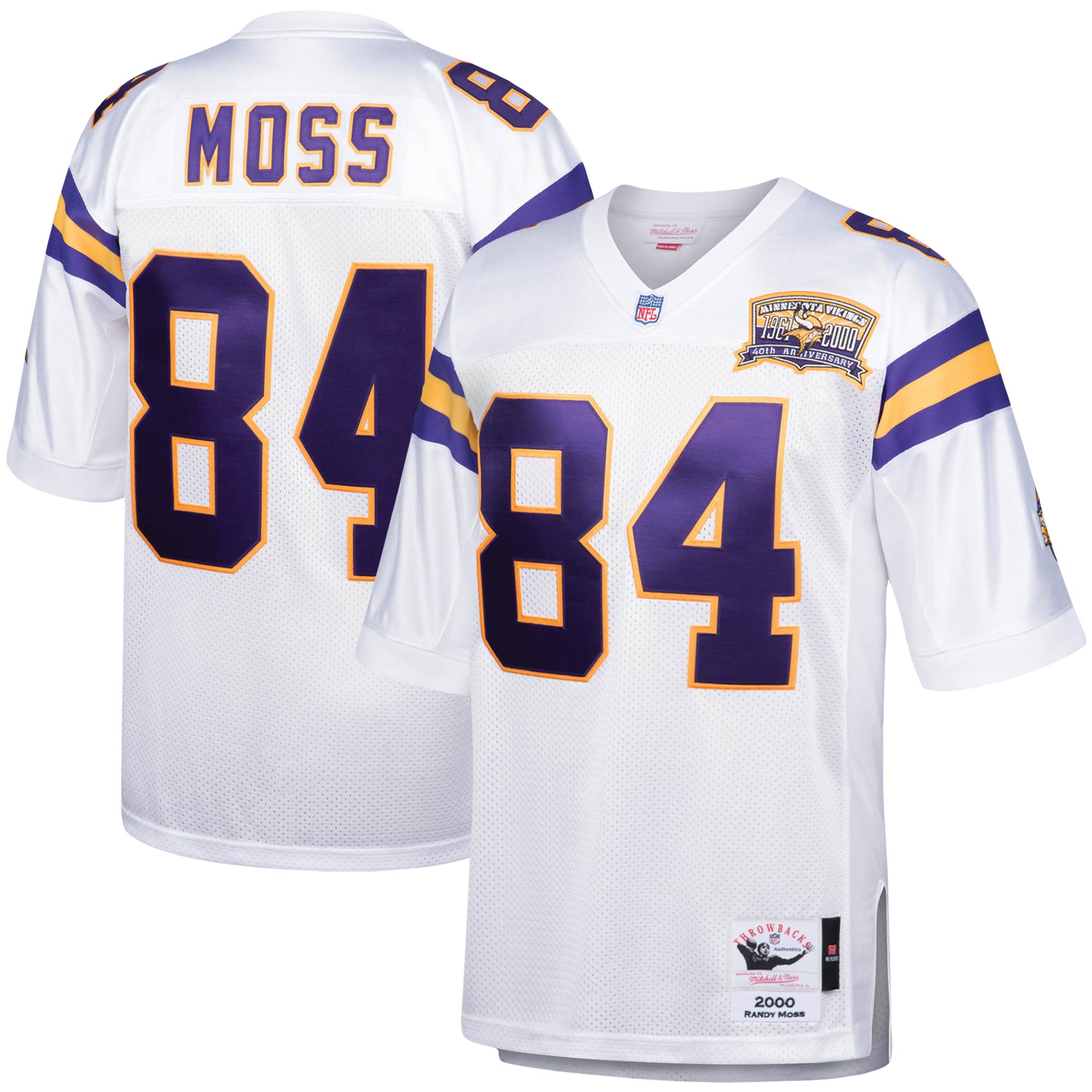 Randy Moss Minnesota Vikings 2000 Throwback Retired Player Jersey - White
