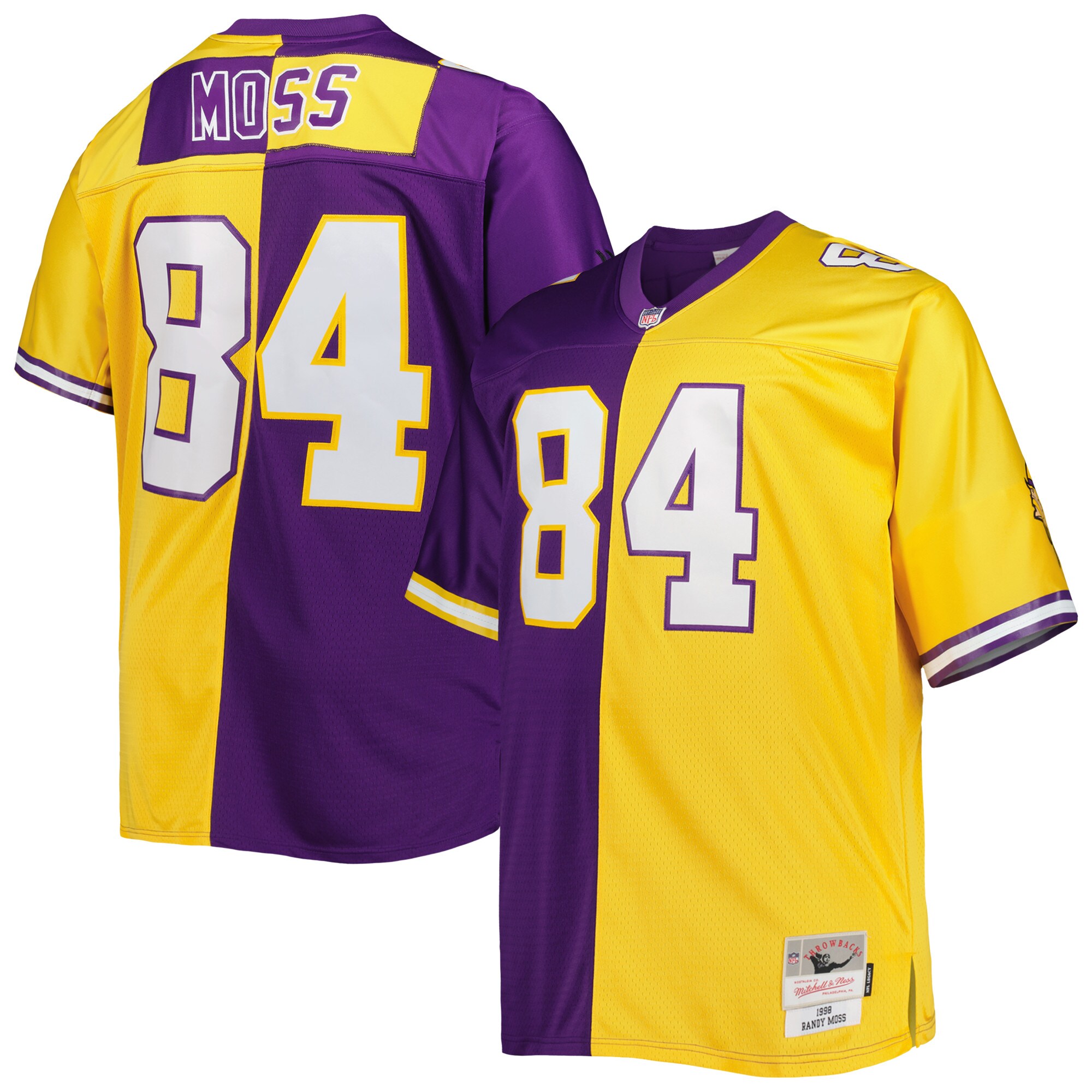 Randy Moss Minnesota Vikings Big & Tall Split Legacy Retired Player Jersey - Purple/Gold