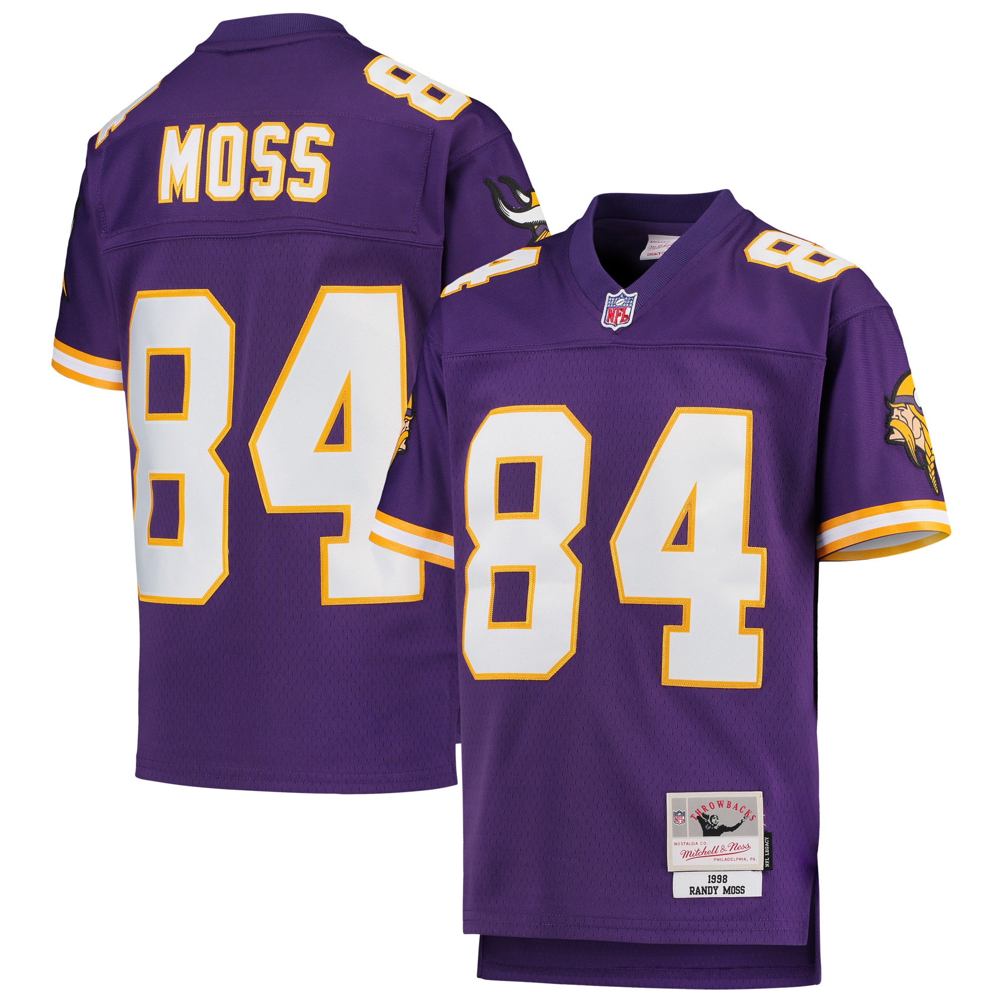 Randy Moss Minnesota Vikings Youth 1998 Legacy Retired Player Jersey - Purple