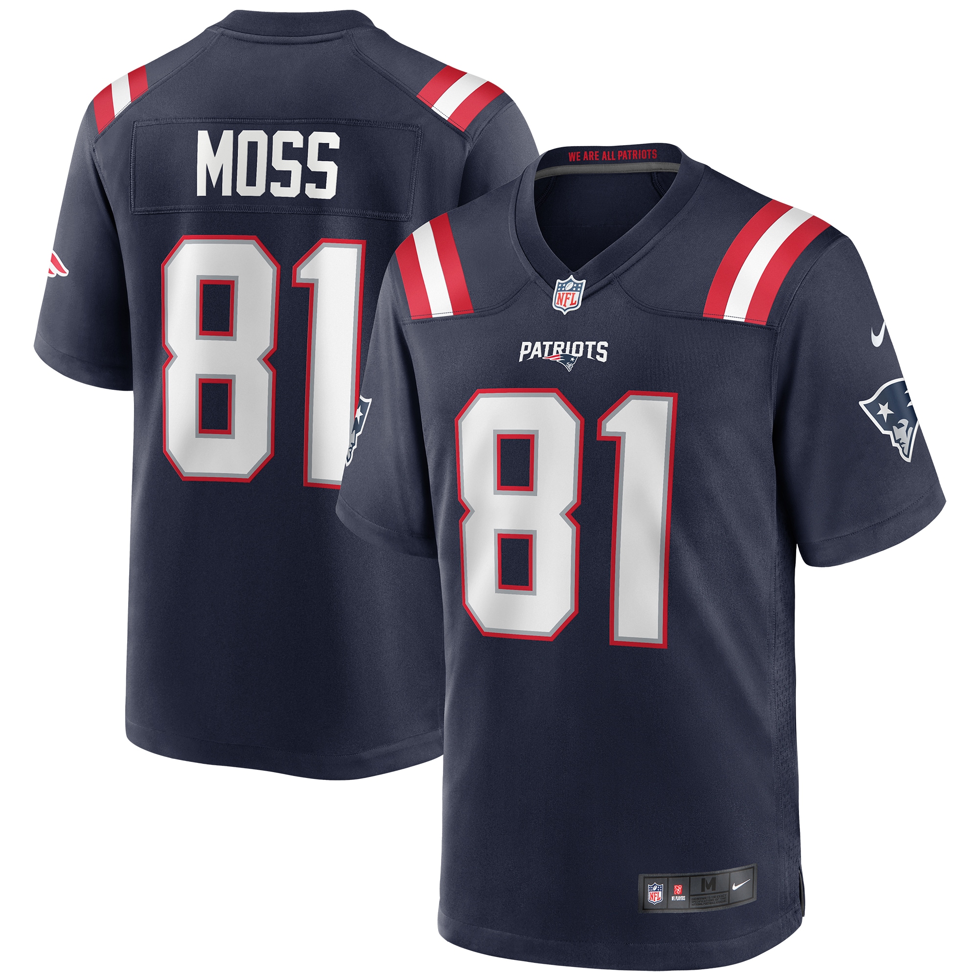 Randy Moss New England Patriots Game Retired Player Jersey - Navy