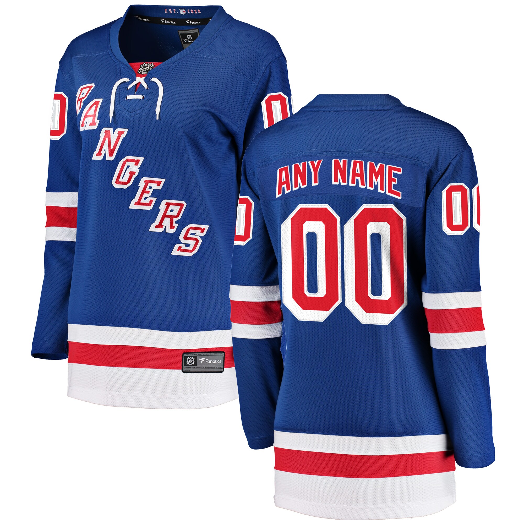 Rangers Blue Custom Jersey - Fanatics - Personalized NHL