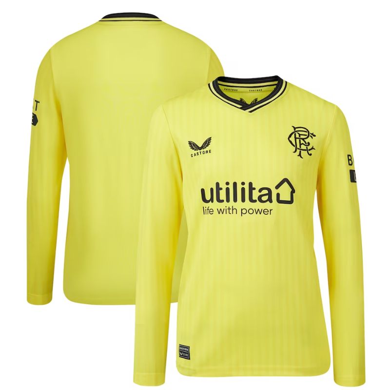 Rangers FC Yellow Long Sleeve Jersey - Castore Rangers FC 2024 Yellow